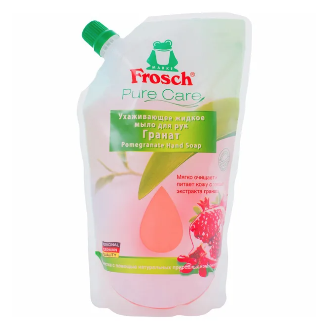 Frosch Ухаживающее жидкое мыло для рук Гранат 500 мл в мягкой упаковке