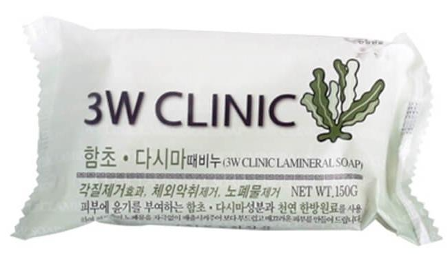 3W Clinic Soap Lamineral Мыло косметическое кусковое с морскими водорослями 120 гр