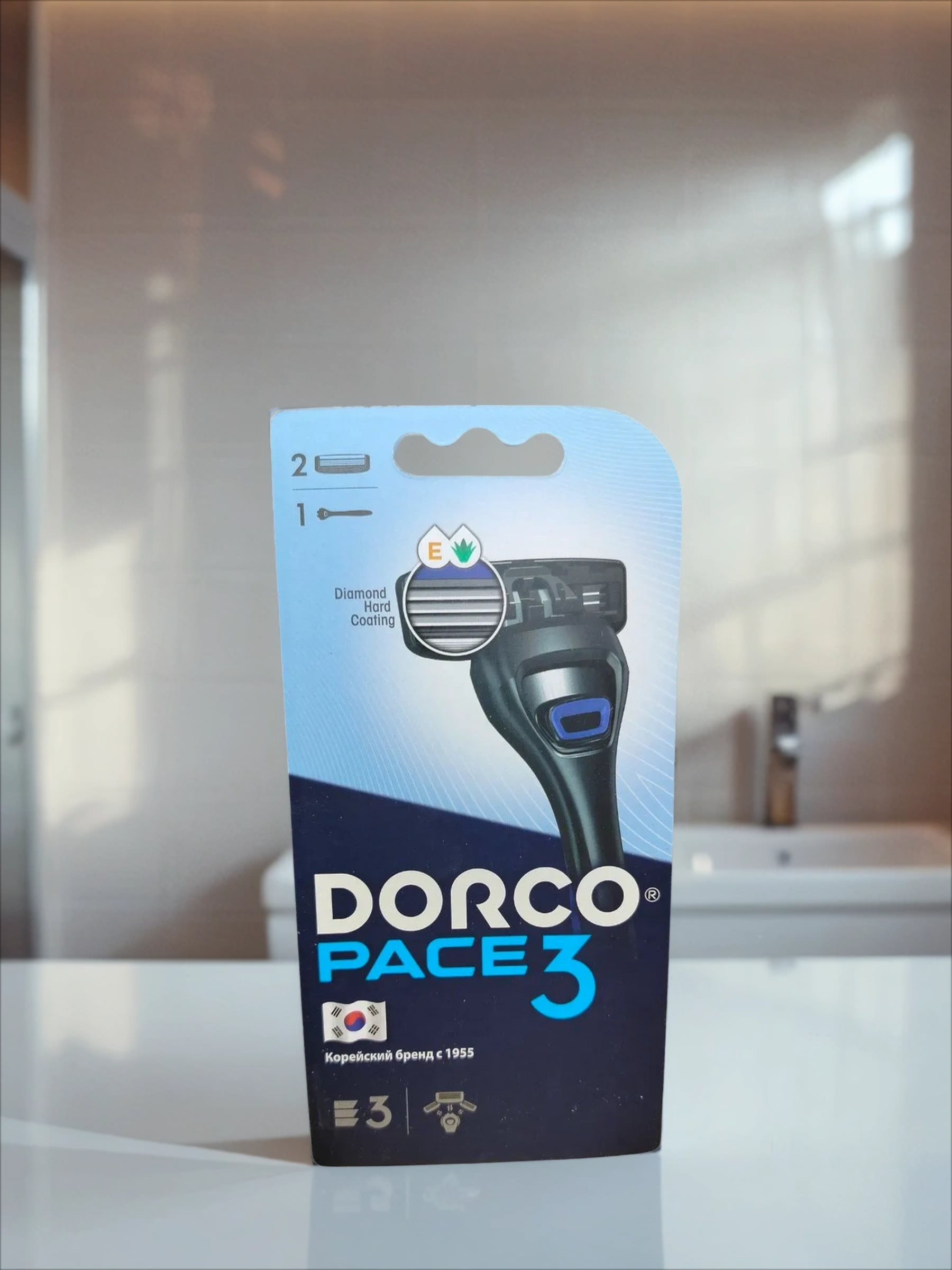 Dorco PACE 3 Мужской станок бритвенный c 3-мя лезвиями + запасное лезвие
