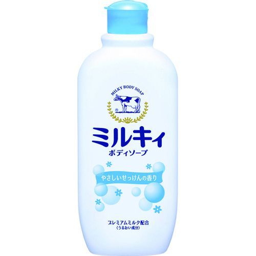 Cow Brand Milky body soap Жидкое мыло для тела с керамидами и молочными протеинами аромат цветочного мыла 300 мл