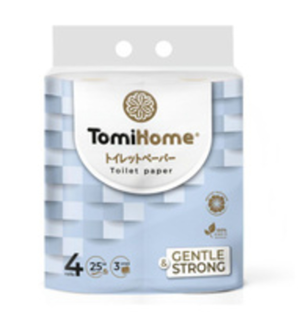 TomiHome Geometry Gentle & Strong Туалетная бумага трехслойная с перфорацией и ароматом Жасмина 25 м 4 рулона 10*12 см 208 листов
