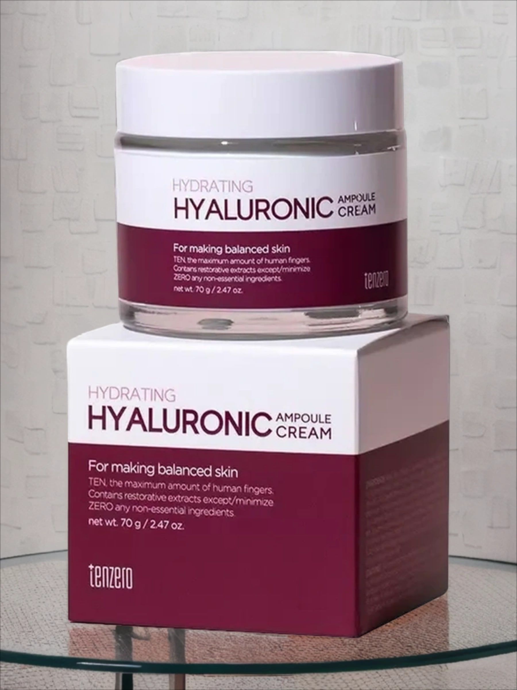 Tenzero Ampoule Cream Hydrating Hyaluronic 2x Ампульный крем для лица, шеи и декольте с гиалуроновой кислотой 70 гр