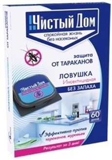 Чистый дом Инсектицидные ловушки от тараканов и муравьев 6 шт