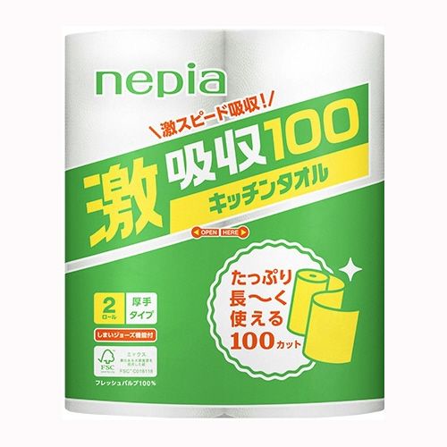 Nepia Бумажные кухонные полотенца повышенной плотности 100 листов 4 рулона