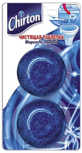Chirton Чистящие таблетки для унитаза Морской прибой 2 шт по 50 гр