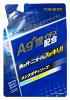 Mitsuei Pure Body Гель для душа дезодорирующий мужской с микрочастицами серебра и ароматом цитруса и мяты 400 мл запасной блок