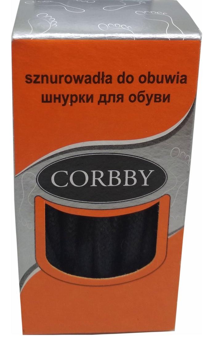 Corbby Шнурки 150 см Круглые Толстые с пропиткой Черные