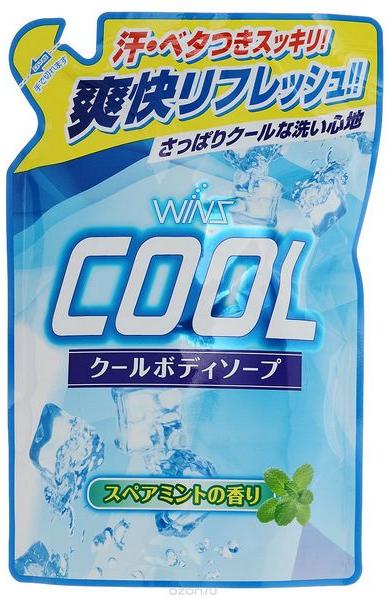 Wins Cool Body Soap Охлаждающее мыло для тела с ментолом и ароматом мяты 400 мл в мягкой упаковке