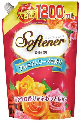Nihon Softener Кондиционер-ополаскиватель с богатым ароматом роз 1200 мл в мягкой упаковке