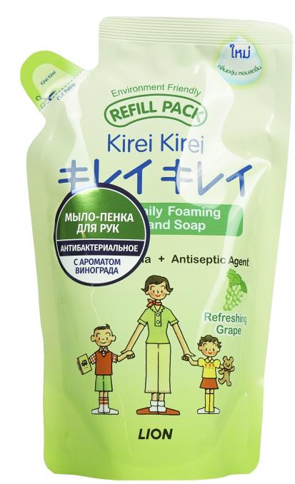 Lion Kirei Kirei Мыло-пена для рук антибактериальное Зеленый виноград 200 мл запасной блок