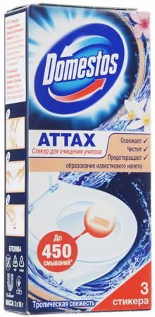 Domestos ATTAX Стикер для очищения унитаза Тропическая свежесть 30 гр