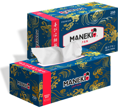 Maneki Ocean Салфетки-выдергушки двухслойные бумажные гладкие белые 250 шт