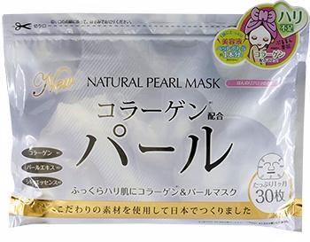 Japan Gals Natural Натуральные маски для лица с экстрактом жемчуга 30 шт