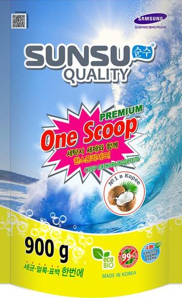 Sunsu Quality One Scoop Универсальный пятновыводитель премиального класса 900 гр в мягкой упаковке