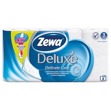 Zewa Deluxe Туалетная бумага трёхслойная Белая 8 рулонов