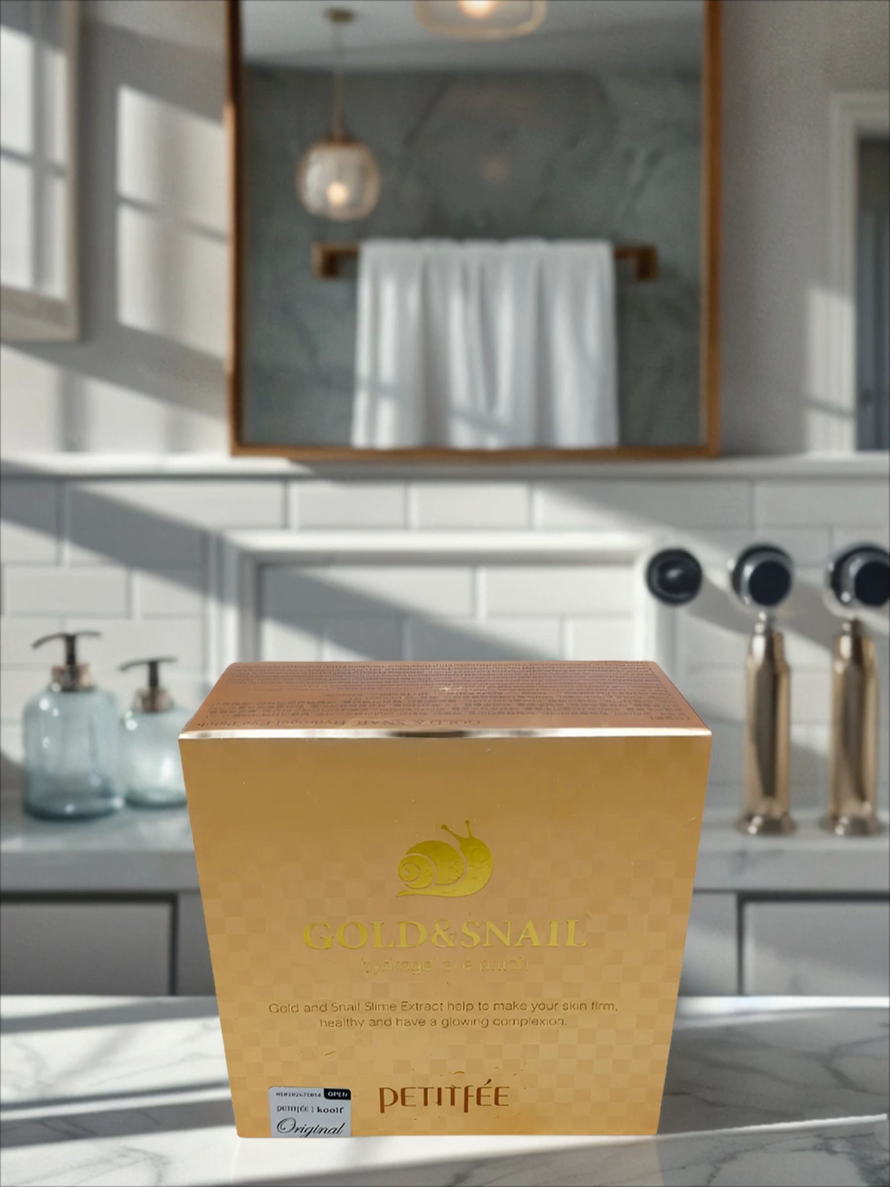 Petitfee Hydrogel Eye Patch Gold & Snail Гидрогелевые патчи под глаза с золотом и муцином улитки 60 шт 84 гр