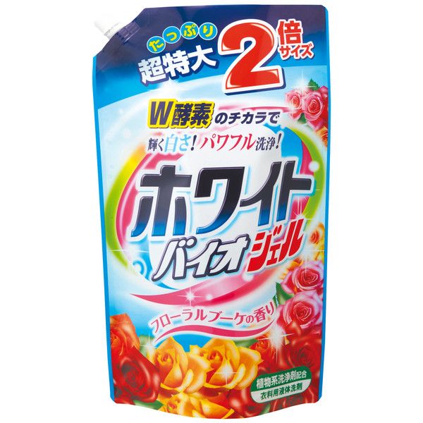 Nihon White Bio Plus Гель для стирки с отбеливающим  эффектом цветочный аромат 1,62 кг в мягкой упаковке