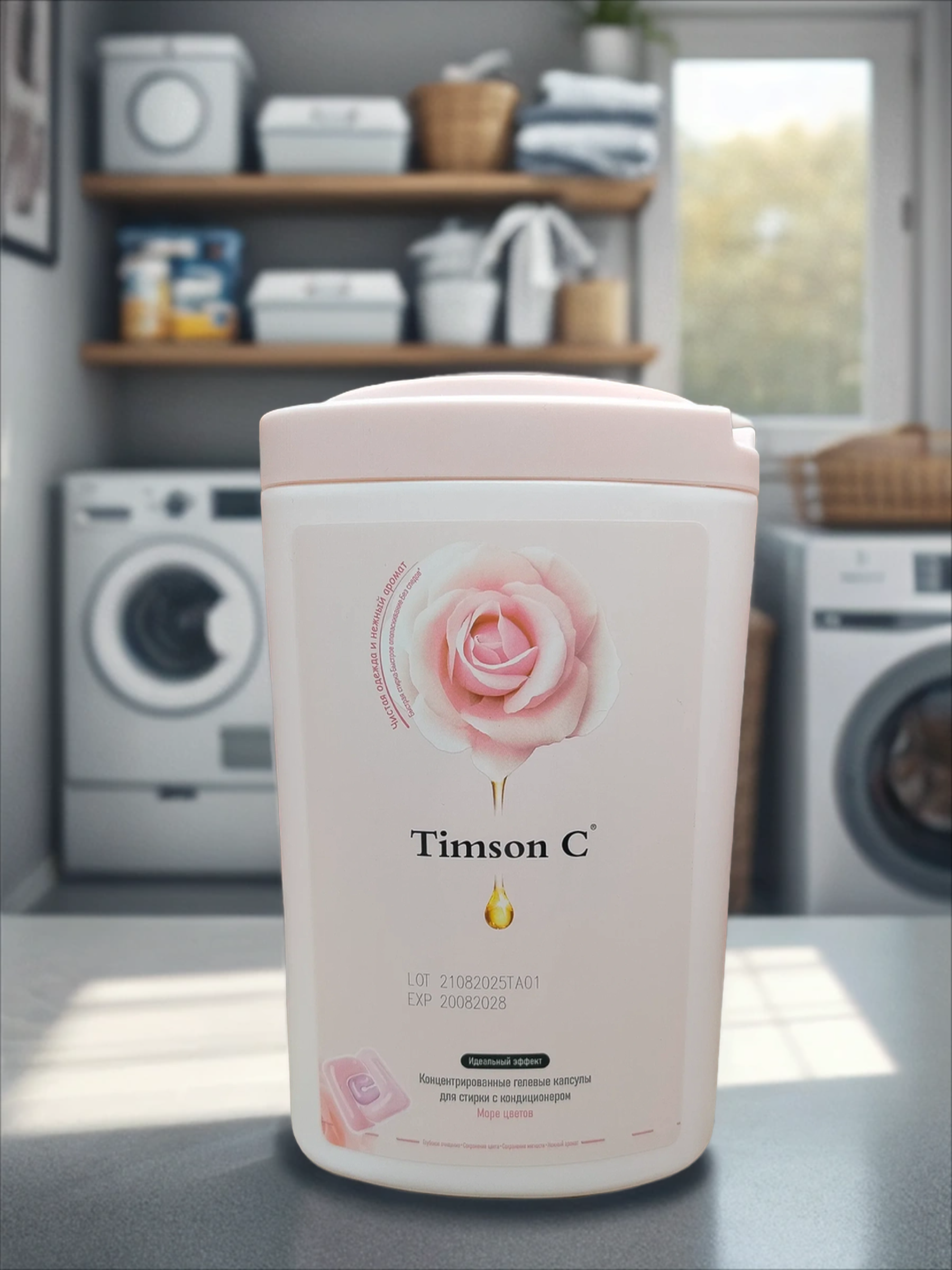 Timson C Концентрированные гелевые капсулы для стирки с кондиционером Море цветов 35 шт 525 гр