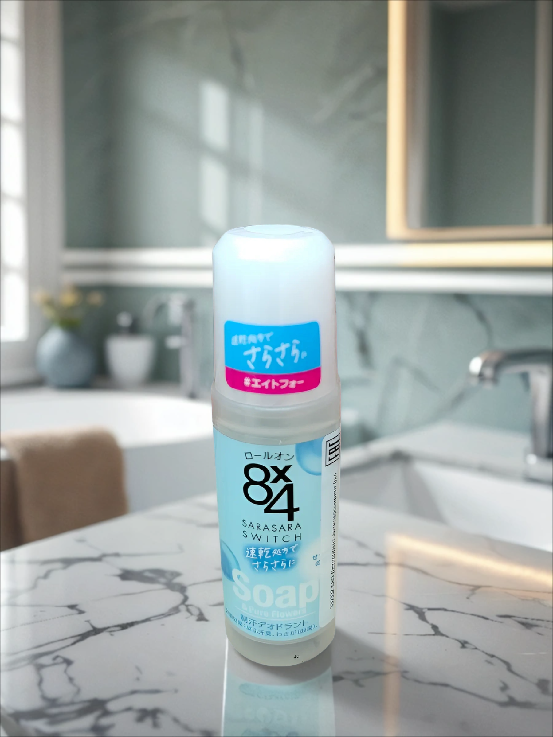 Kao 8x4 Sarasara Swich Soap & Pure Flowers Роликовый дезодорант-антиперсперспирант Мыло-цветы 45 мл