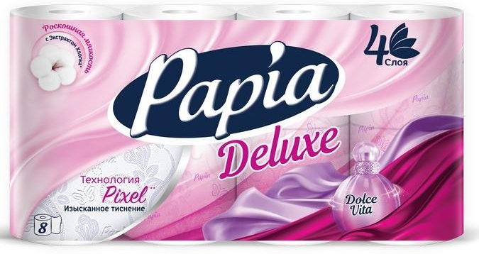 Papia Delux Dolce Vita Туалетная бумага четырёхслойная 8 рулонов