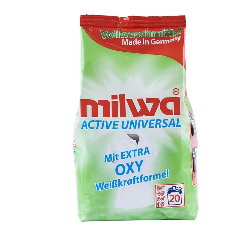 Milwa Active Universal Mit Extra OXY Стиральный порошок концентрированный для белого белья 1,34 кг на 20 стирок