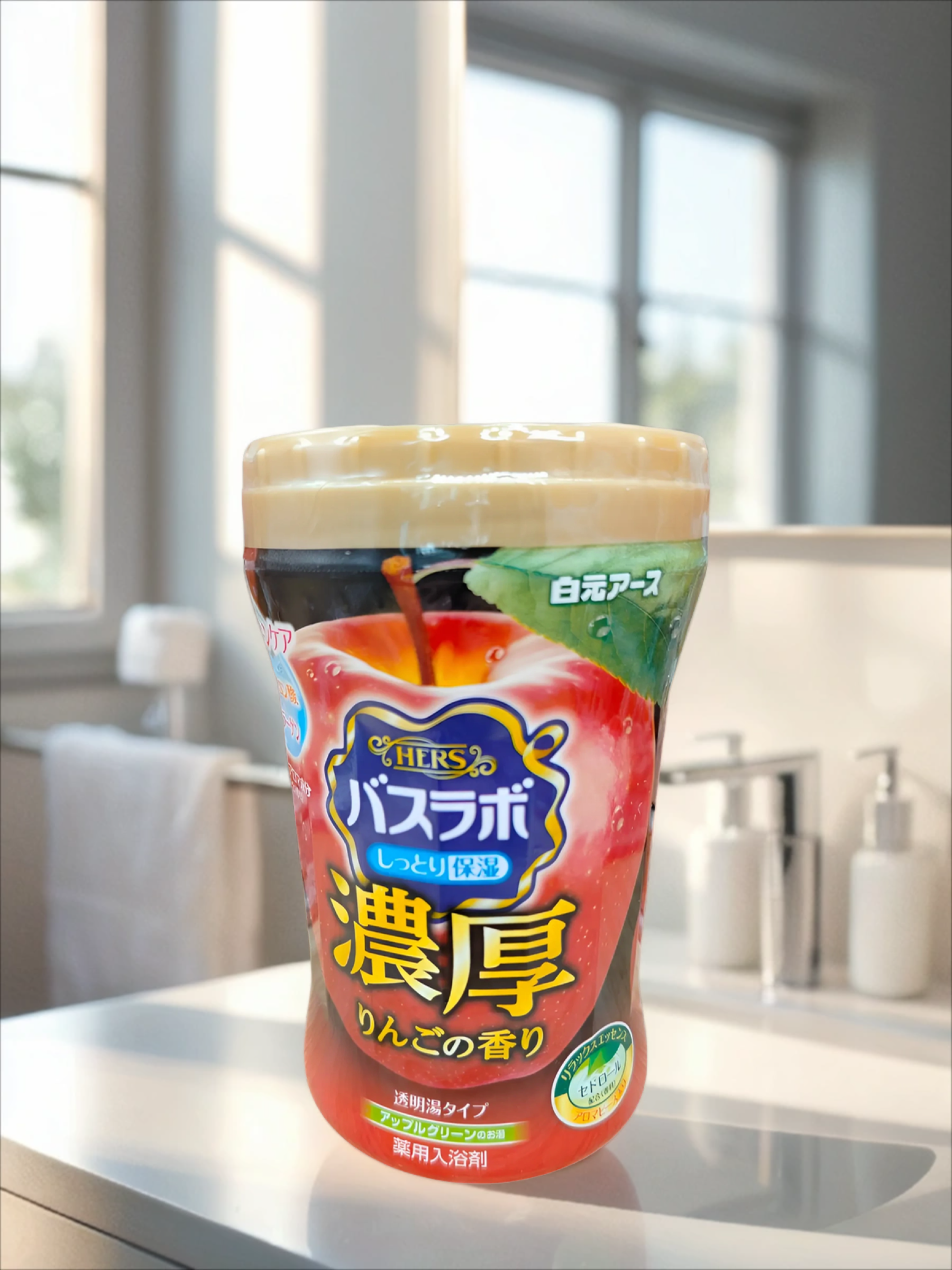 Hakugen Earth HERS Bath labo Соль для ванны увлажняющая с восстанавливающим эффектом и гиалуроновой кислотой Аромат яблока 600 гр в банке