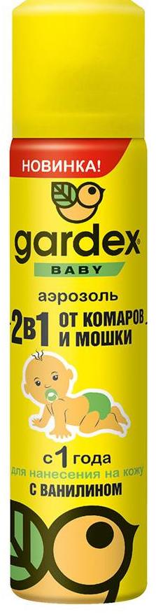 Gardex Baby Аэрозоль 2 в 1 от комаров и мошки для детей с 1 года 80 мл
