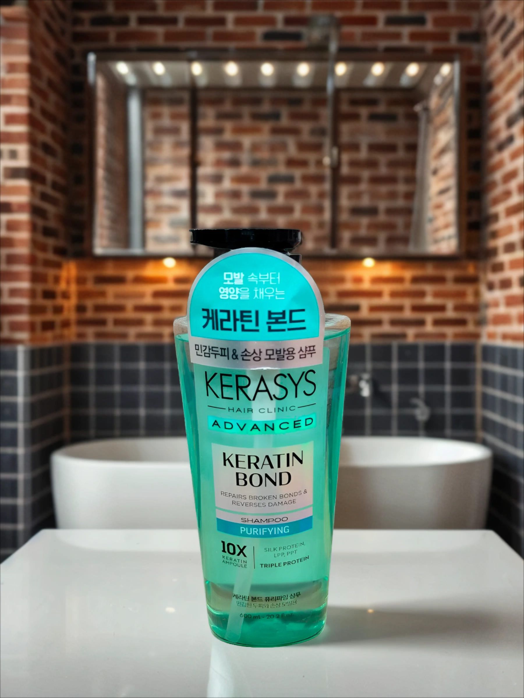 Aekyung Kerasys Advanced Keratin Bond Purifuing Шампунь для поврежденных волос и чувствительной кожи головы Очищение 600 мл