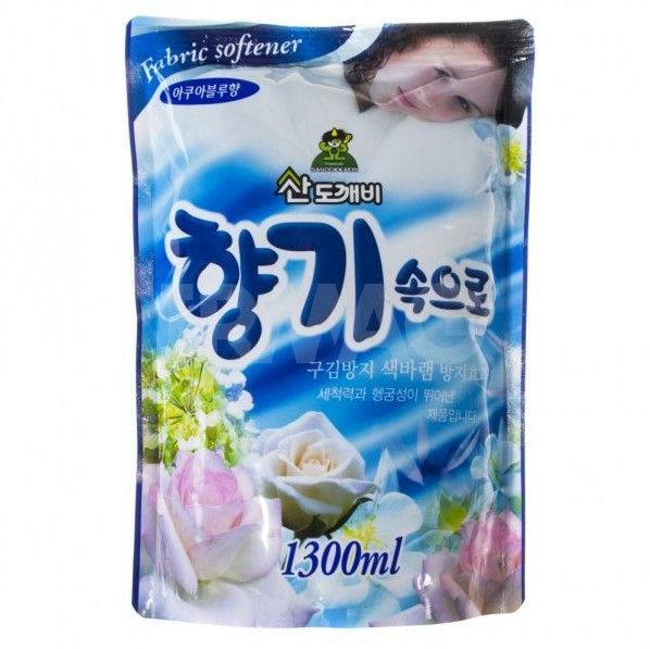 Sandokkaebi Soft Aroma Aqua Blue Кондиционер для белья Свежесть океана 1300 мл запасной блок