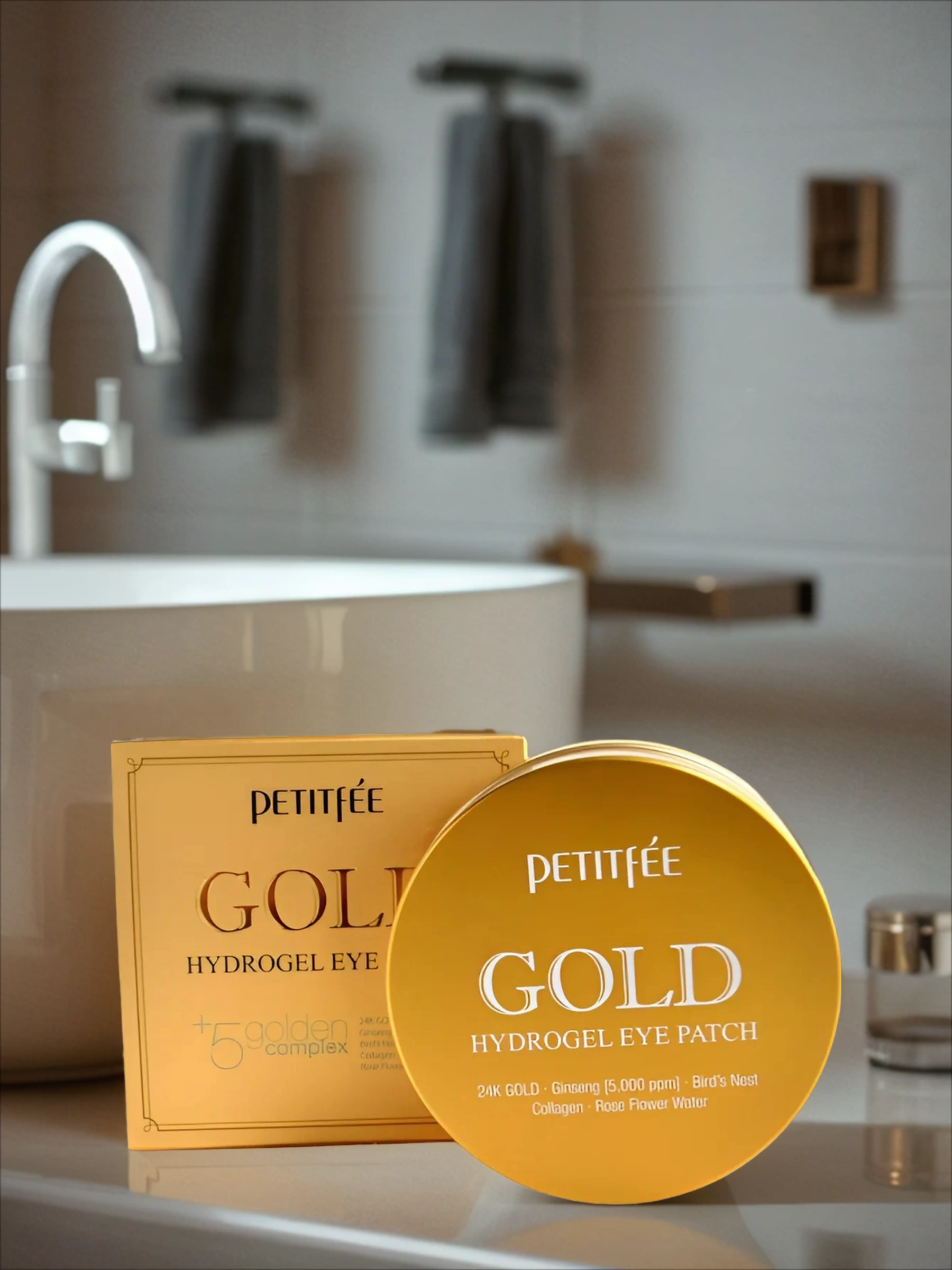 Petitfee Hydrogel Eye Patch Gold Гидрогелевые патчи с 24-каратным коллоидным золотом 60 шт 84 гр