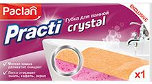 Paclan Practi Crystal Губка для ванной с абразивным слоем из искуственной замши