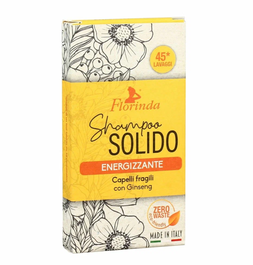 Florinda Shampoo Solido Energizzante Твердый шампунь с женьшенем для ломких волос Энергия 75 гр