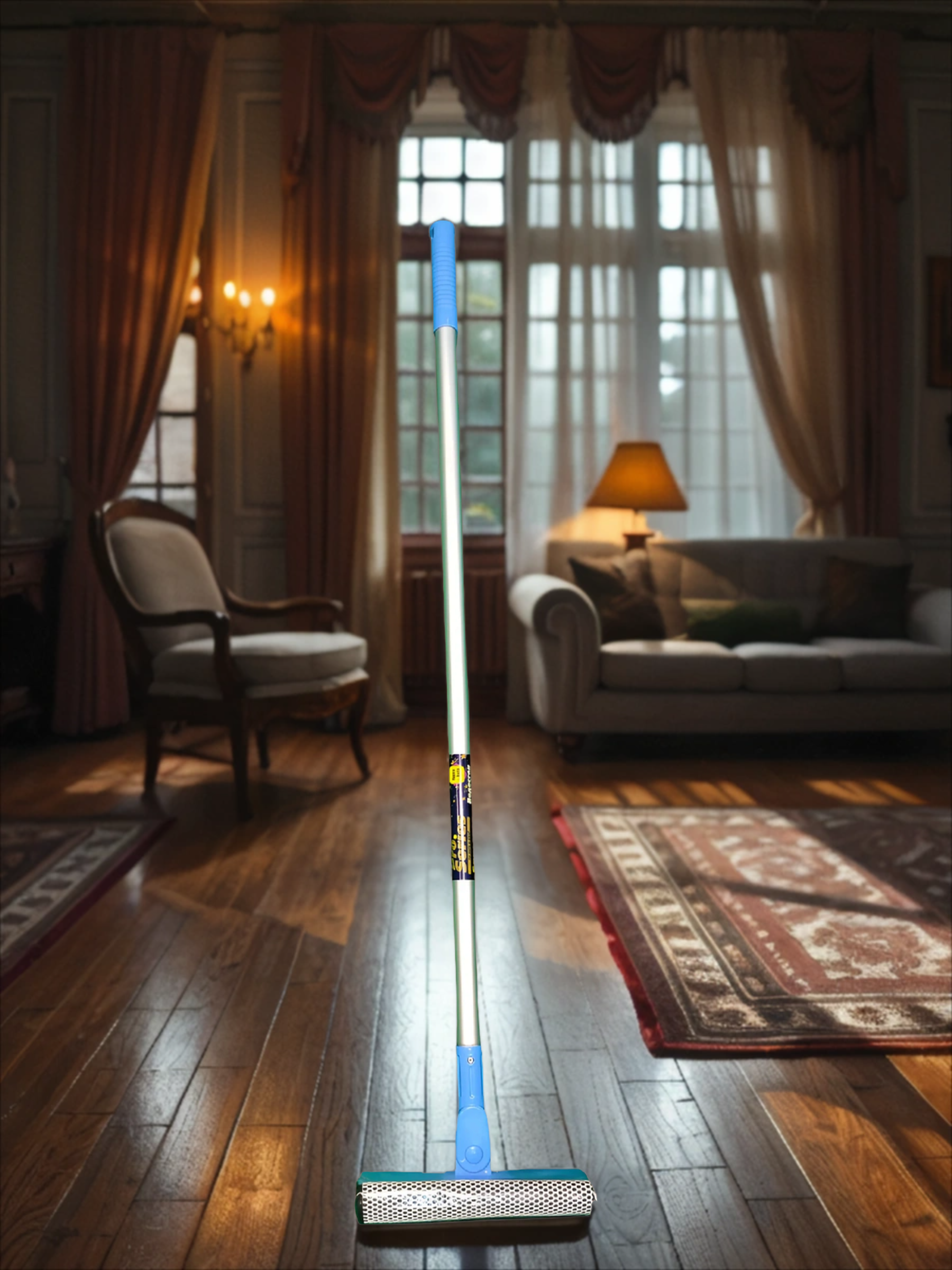 City UP Squeegee&Sponge Водосгон с дюралевой ручкой 80 см и поролоновой щеткой