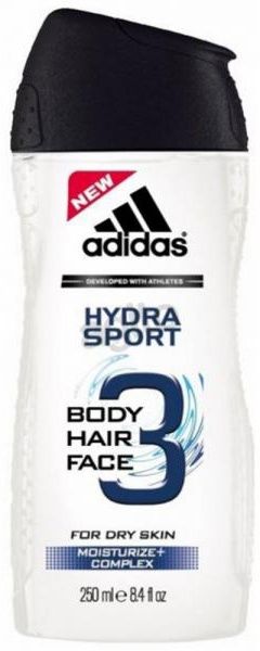 Adidas Body-Hair-Face Hydra Sport Гель для душа и шампунь увлажняющий и питающий для мужчин 250 мл