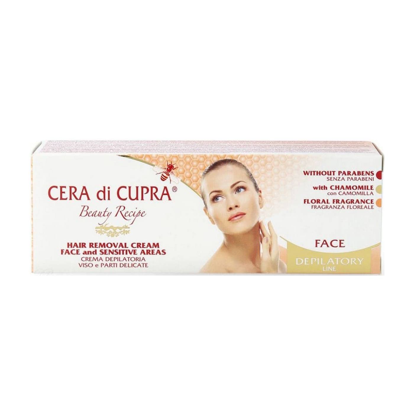 Cera di Cupra Hair Removal Cream Face & Sensetive Areas Крем для депиляции лица и чувствительных зон с ромашкой и цветочным ароматом 50 мл