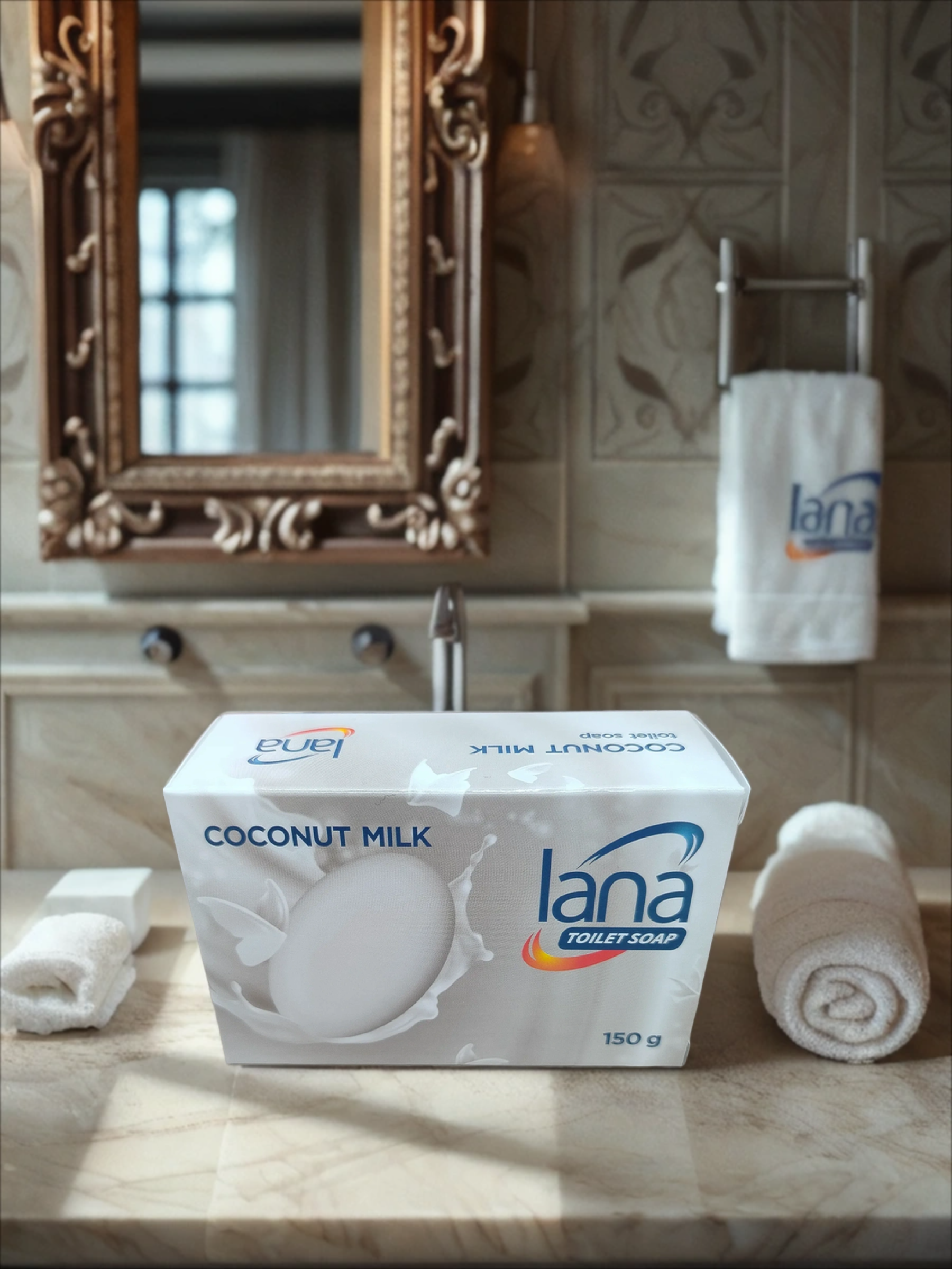 Lana Toilet Soap Coconut Milk Туалетное мыло увлажняющее Кокос и Миндаль 150 гр