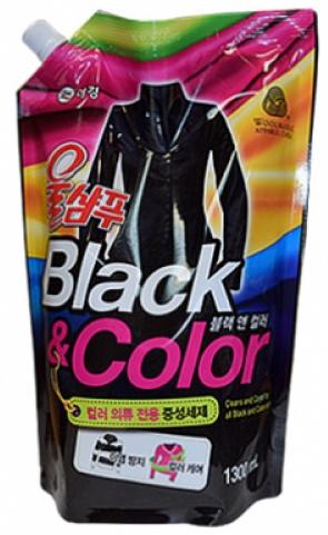 Aekyung Wool Shampoo Black&Color Жидкое средство для деликатной стирки черных и цветных вещей Вул шампу Черное и Цветное 1.3 л в мягкой упаковке