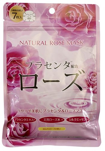 Japan Gals Natural Натуральные маски для лица с экстрактом розы 7 шт