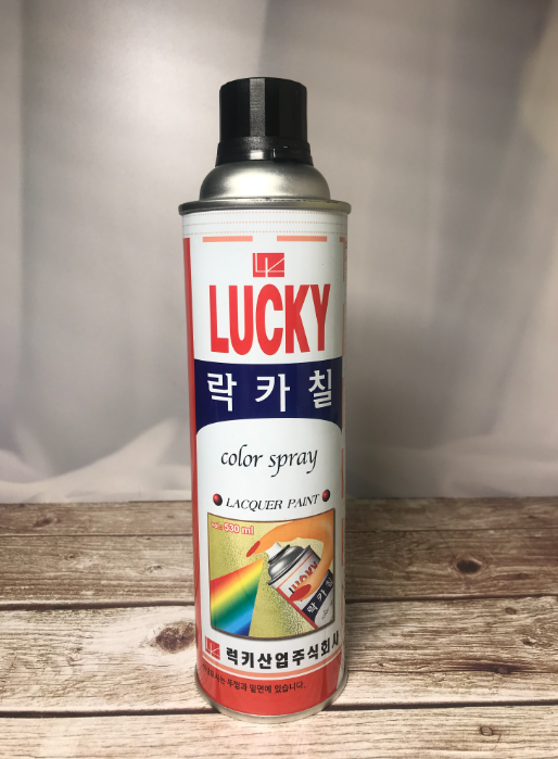 Lucky Color Spray Lacquer Paint 305 Аэрозольная глянцевая краска быстросохнущая универсальная Черная 530 мл