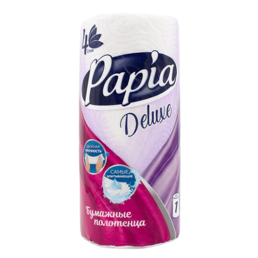 Papia Deluxe Полотенца бумажные четырехслойные 1 рулон