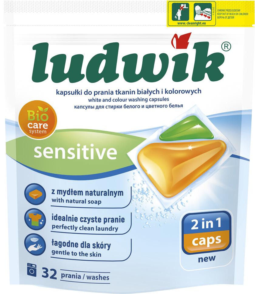 Ludwik Sensitive Гелевые капсулы для стирки белого и цветного белья 32 шт