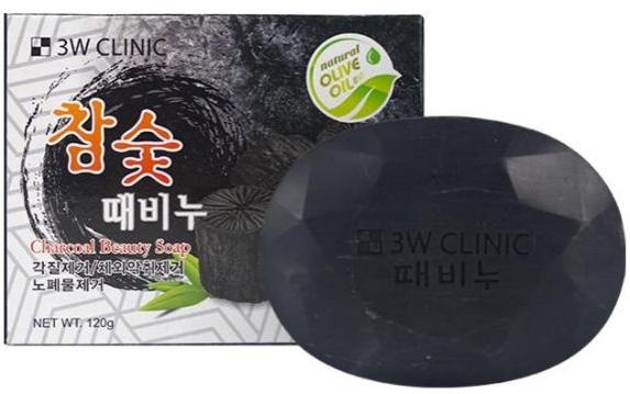 3W Clinic Soap Charcoal Мыло косметическое для лица и тела с углем 120 гр