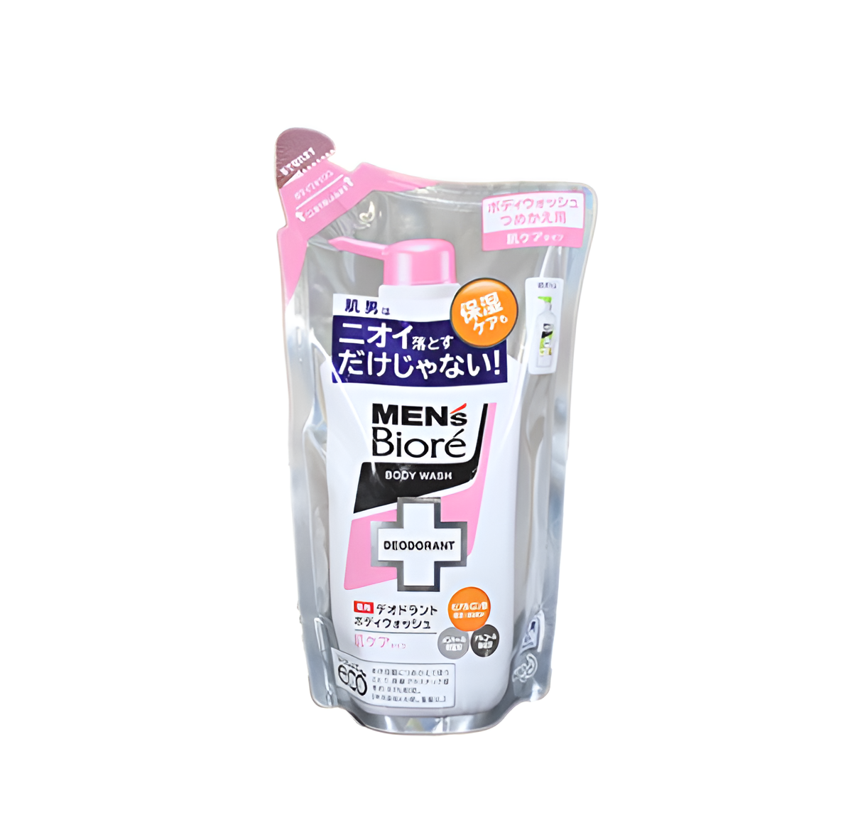 Kao Men's Biore Мыло для тела пенящееся мужское с противовоспалительным и дезодорирующим эффектом с цветочным ароматом 380 мл запасной блок