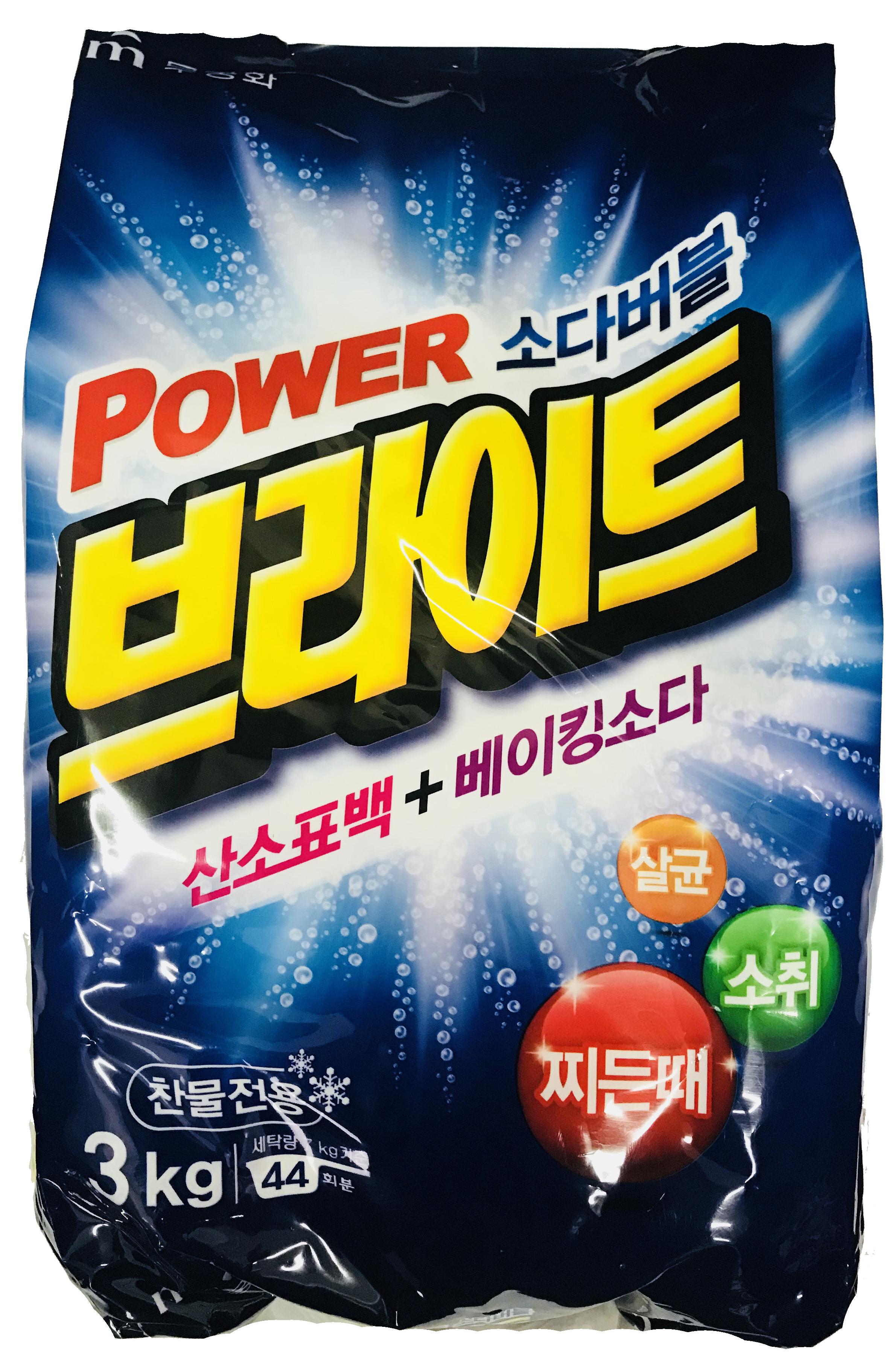 Mukunghwa Bright Powder Detergent Стиральный порошок Белизна и Яркость с пузырьками кислорода и содой 3 кг