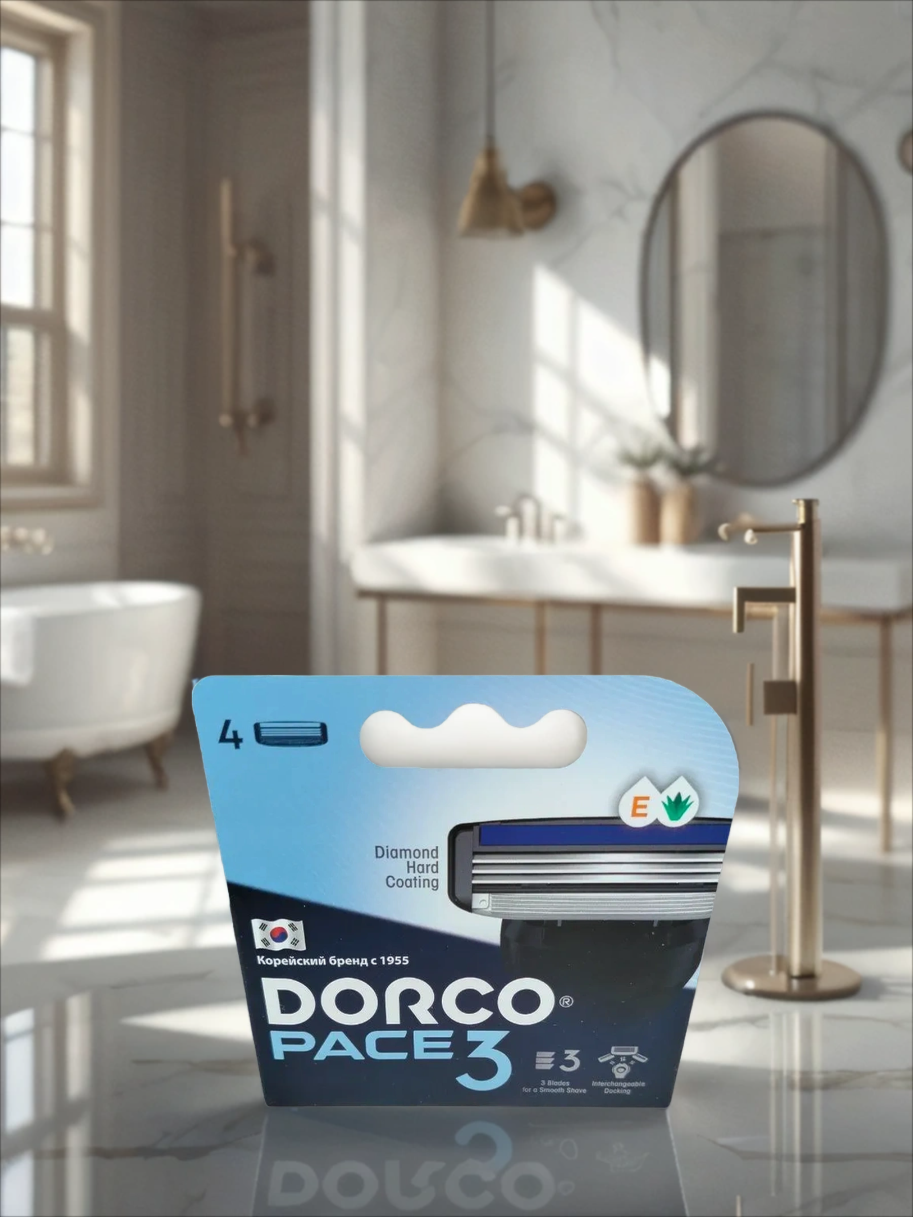 Dorco PACE 3 Сменные кассеты c 3-мя лезвиями для бритвенного станка 4 шт