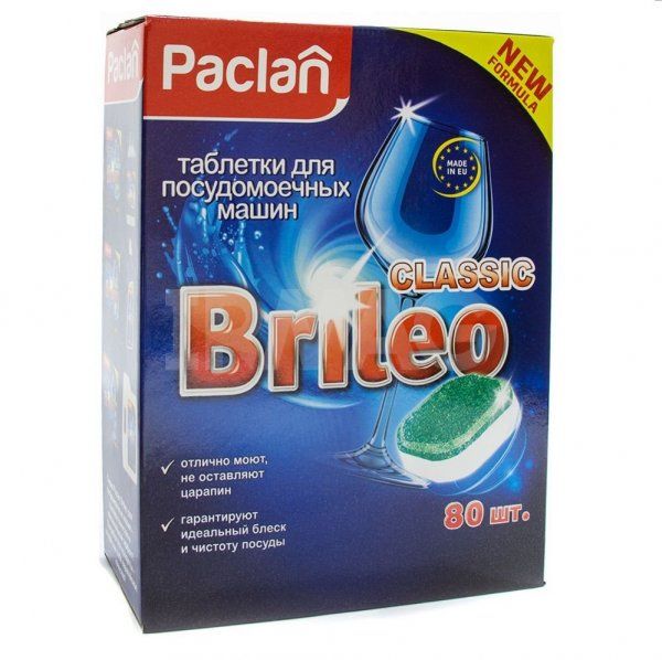 Paclan Brileo Classic Таблетки для посудомоечных машин 80 шт