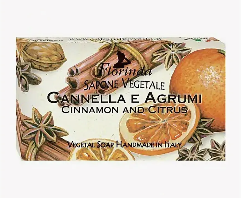 Florinda Vegetal Soap Cinnamon & Citrus Мыло натуральное на основе растительных масел Корица и цитрус 100 гр