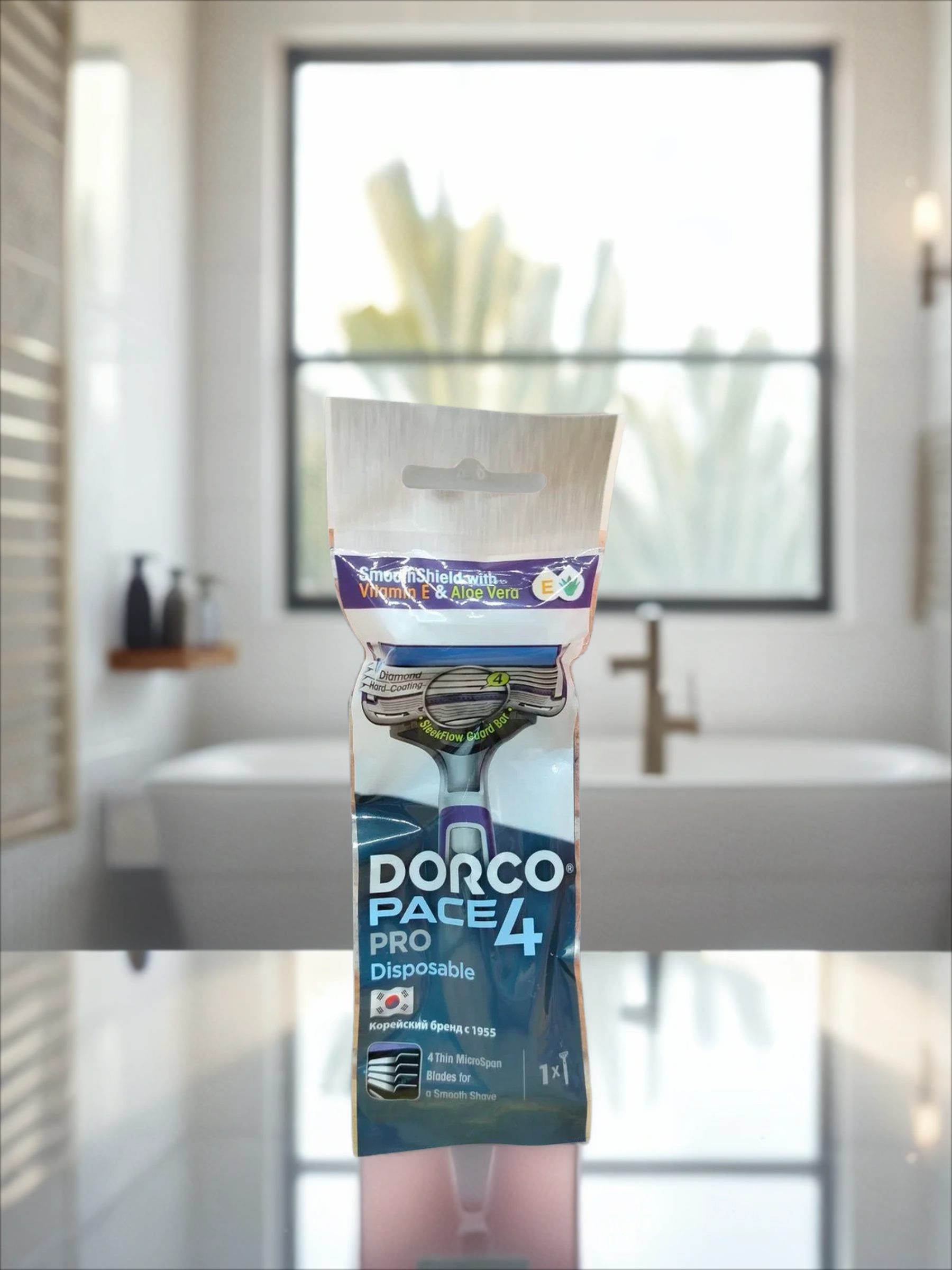 Dorco PACE 4 PRO Одноразовый бритвенный станок мужской 4-ех лезвийный с плавающей головкой
