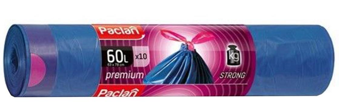 Paclan Мешки для мусора с тесьмой Premium 60л 10 шт 63*78 см