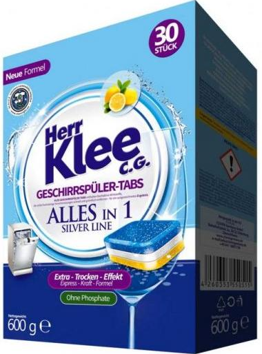 Herr Klee C.G. Silver Line Geschirrspuler-Tabs Alles in 1 Таблетки для посудомоечных машин Всё в Одном 30 шт 600 гр